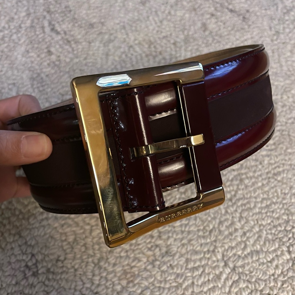 Vintage Burberry Suede and Patent Leather Belt